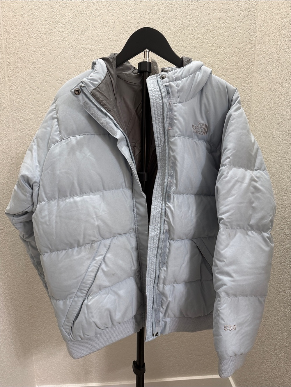 The North Face kids XL Pale Blue Quilted Down Jacket